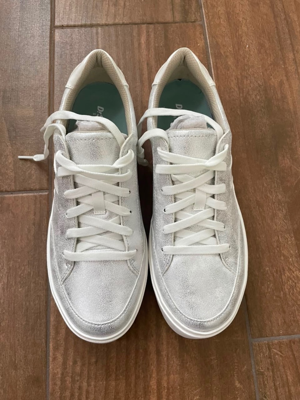 Dr. Scholl's Madison Lace Sneakers in Silver and White - Picture 5 of 11